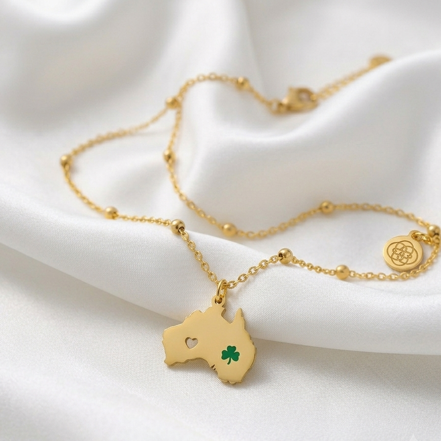 Irish in Australia Outline Necklace