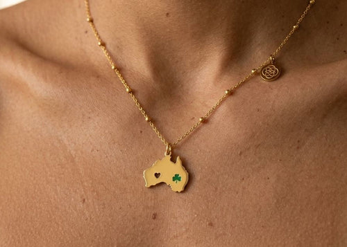 Irish in Australia Outline Necklace